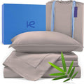 Kickoff Viscose Bamboo Sheets Twin Size 3-pc 100% Organic Bamboo Viscose Bed Cooling Sheets Twin Size Set Cool Bedding for hot Sleepers Sheet, Flat, Fitted, Pillowcase (Grey Mist, T)