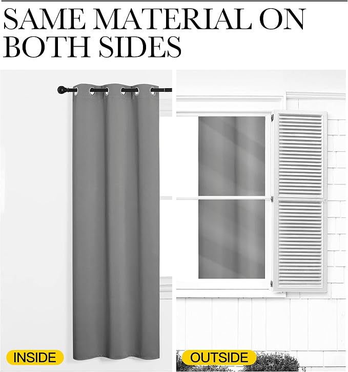 NICETOWN Thermal Insulated Grommet Blackout Curtains, 2 Panels, W42 x L78 -Inch - Image 6