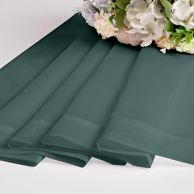 Chyhomenyc Hunter Green Sheer Curtains 84 inches Long 2 Panels, Light Filtering - Image 7
