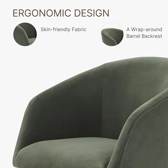 Swivel Dining Chairs Modern Accent Armchair Side Deskchair for Diningroom Vanity Bedroom Livingroom Reading Room,Green,4 Box