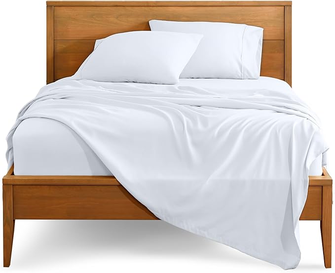 Bare Home Twin Sheet Set - 1800 Ultra-Soft Microfiber Bed Sheets - Double Brushed - Deep Pockets - Easy Fit - Extra Soft - 3 Piece Set - Bedding Sheets & Pillowcases (Twin, White)