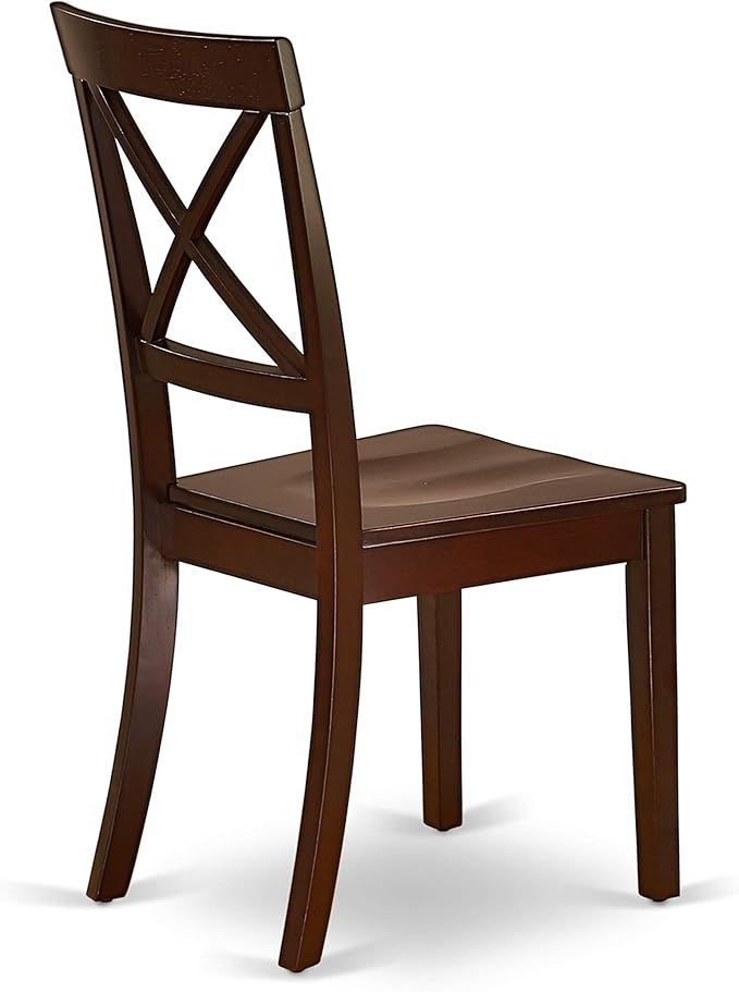 East West Furniture NDBO3-MAH-W 3 Piece Dining Set Contains a Rectangle Dining Room Table with Dropleaf and 2 Wood Seat Chairs, 30x48 Inch, Mahogany