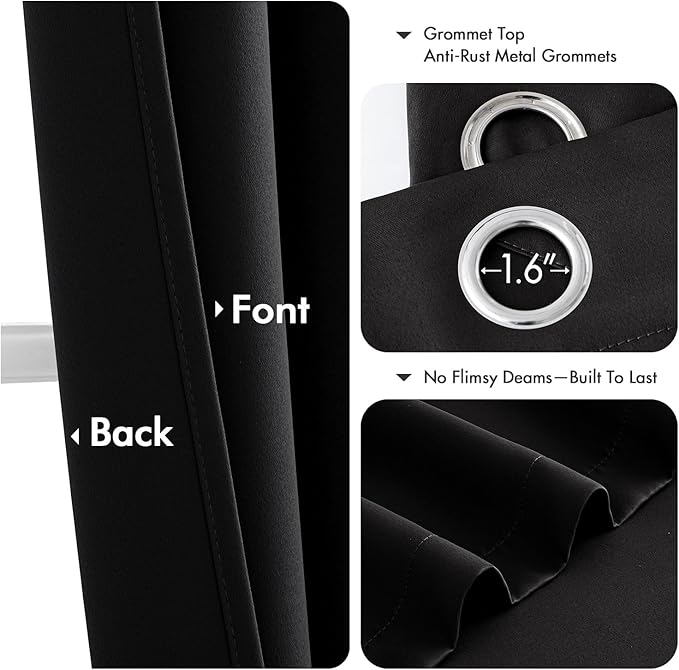 MIULEE Black Blackout Curtains - Image 4