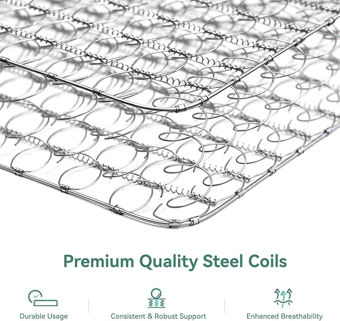 Novilla Twin Mattress, 6 Inch Twin Size Mattresses in a Box with Smarts™ Coil for Pressure Relief, Medium Firm Foam and Spring Hybrid Colchones with CertiPUR-US Certified for Kids