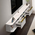 Pmnianhua Floating TV Console with 2 Drawers, 78'' Wall Mount TV Shelf, Media Console for Bedroom & Living Room (White)