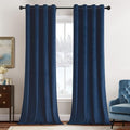 MIULEE Elegant Velvet Curtains Navy Blue Grommet Curtains Thermal Insulated by MIULEE
