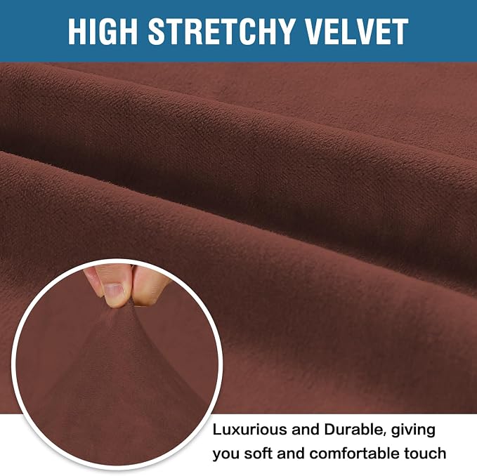 H.VERSAILTEX Stretch Velvet Sofa Covers Large Couch Covers Furniture Protector - Image 3