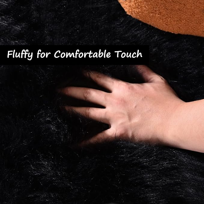 Goolela Black Sheepskin Rug 3x5 - Image 5