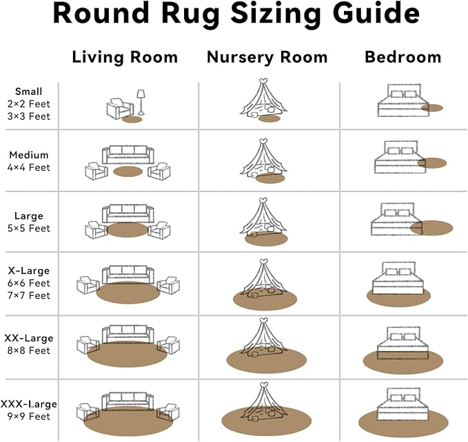 OLANLY Taupe Round Rugs for Bedroom - Image 8