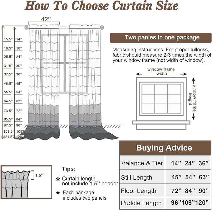 Chyhomenyc Gold Sheer Curtains 96 inches Long 2 Panels, Light Filtering Soft - Image 6
