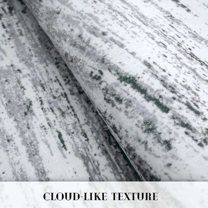 Lansny Modern Abstract 4x6 Living Room Washable Rug Non-Slip Soft Bedroom Area - Image 8