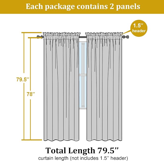 OWENIE Sheer Lime Curtains for Bedroom Living Room 78 Inches Long 2 Panels Set - Image 2