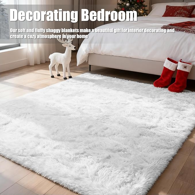 Shag Area Rug for Bedroom 5x8, Soft Fuzzy Rug Non-Shedding Indoor Plush Carpet - Image 2