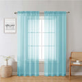 Lecloud Aqua Sheer Curtains for Living Room 72 Inches Long 2 Panels, Dual Rod by Lecloud