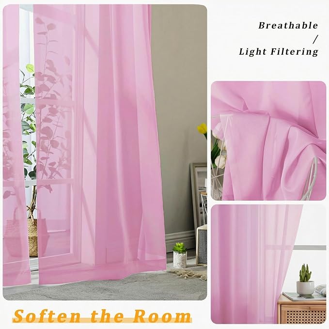 Gwine Short Kitchen Sheer Curtains 30 Inch Length - Image 5