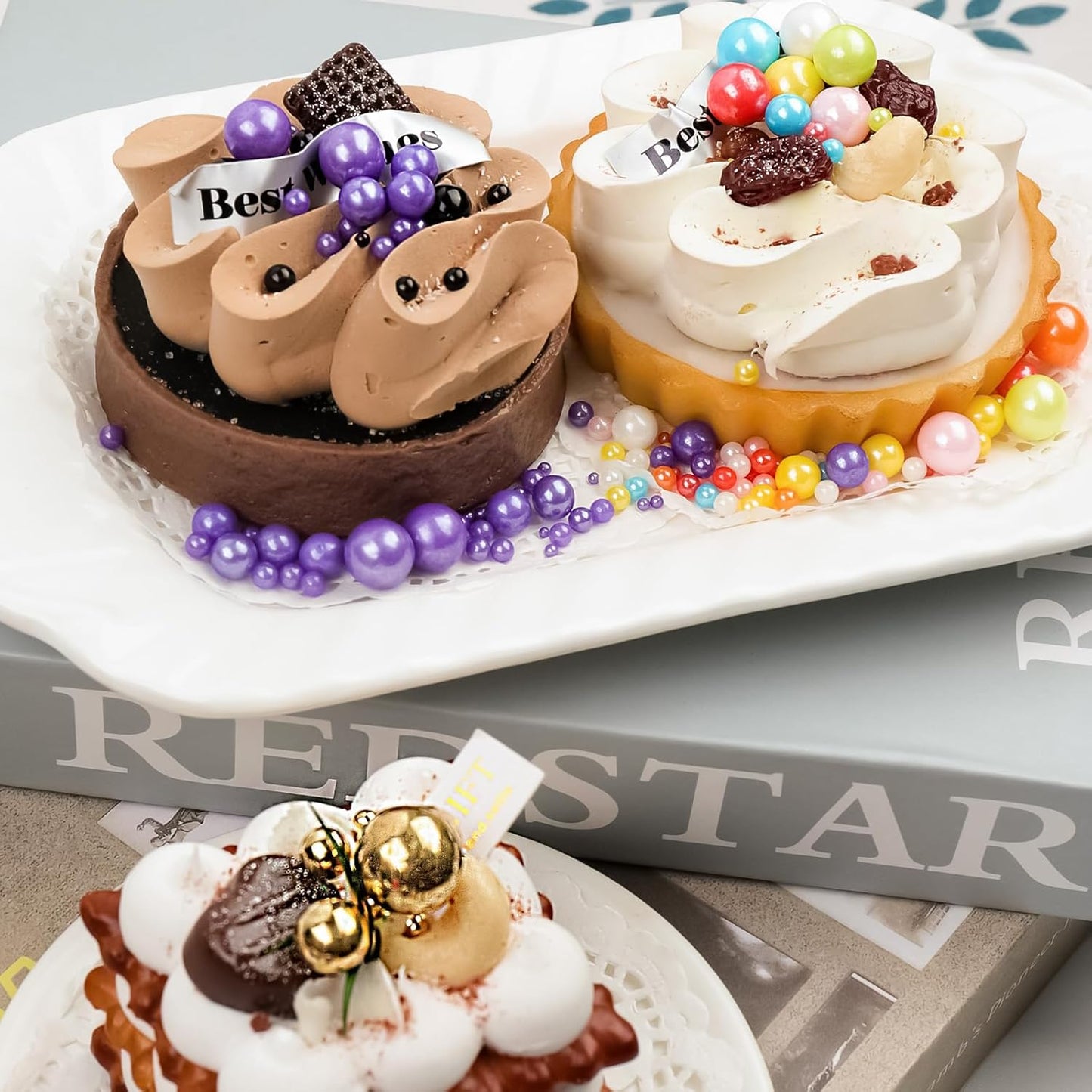 Colored Pearl Sprinkles for Cake Decorating, 11.3 Oz Edible Pearls Sugar Gift Box Set for Baking Cookie Ice Cream Cupcake Toppings