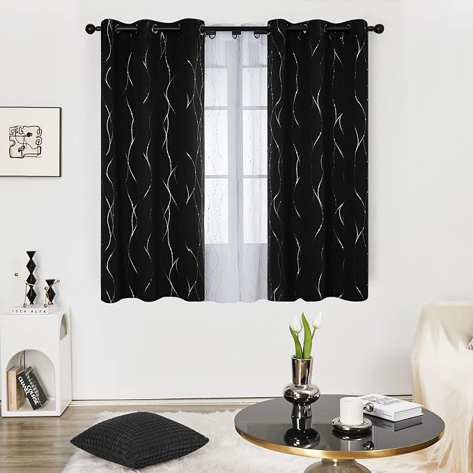 Deconovo Short Blackout Curtains, Thermal Insulated Soundproof Grommet Curtain by Deconovo