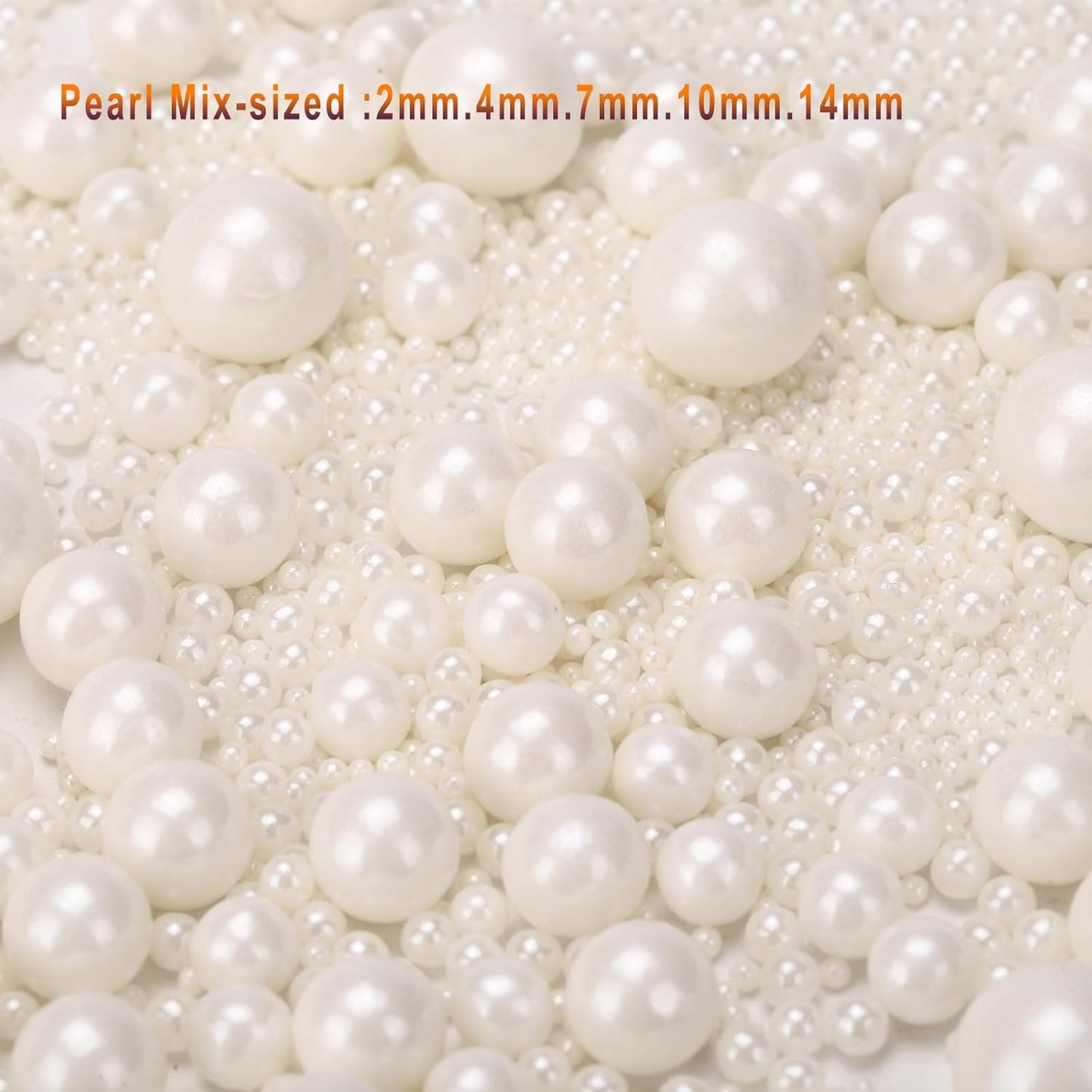 QuirkTech Pearl Sprinkles Mix-sized, 1.1Lb/500g White Edible Pearls for Cake Decorating, Ice Cream Topping Cupcake Toppers Cookie Wedding Shower Party