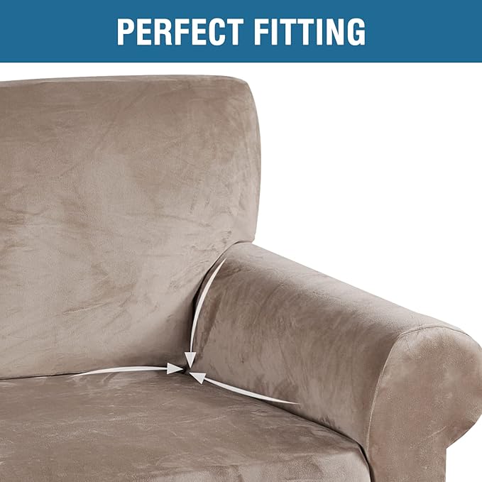 H.VERSAILTEX Stretch Velvet Loveseat Covers - Image 4