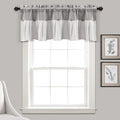 Lush Decor Linen Button Farmhouse Valance Curtians 52"W x 18"L Gray & Off White by LushDecor