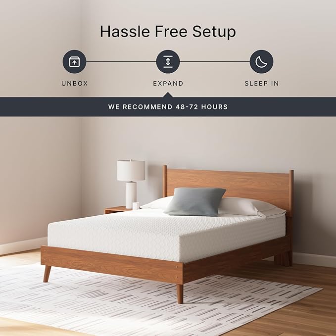 Signature Design by Ashley King Size Chime 12 Inch Medium Firm Memory Foam Mattress with Green Tea & Charcoal Gel for Pressure Relief, Fiberglass Free, Mattress In A Box
