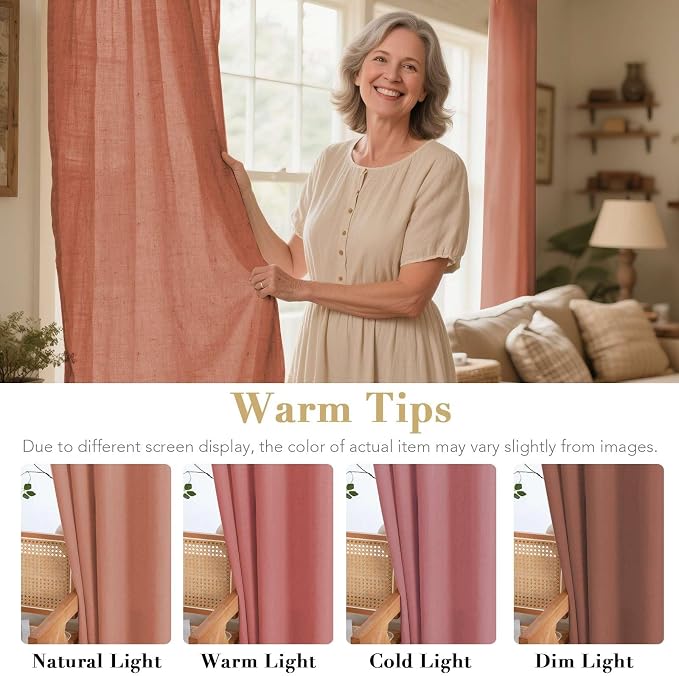 H.VERSAILTEX Living Room Linen Curtains Home Decorative Nickel Grommet Curtains - Image 3