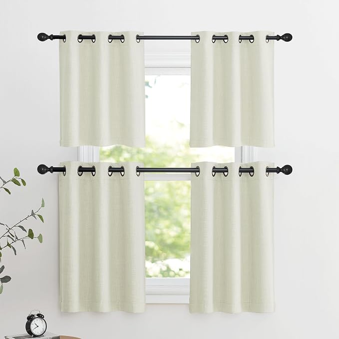 NICETOWN 24 inch Long Blackout Tiers, Farmhouse Grommet Half Window Curtains - Image 7