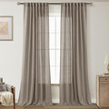 Taupe Linen Curtains 120 inches Long by Jolilight