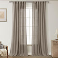 Taupe Linen Curtains 90 inches Long by Jolilight