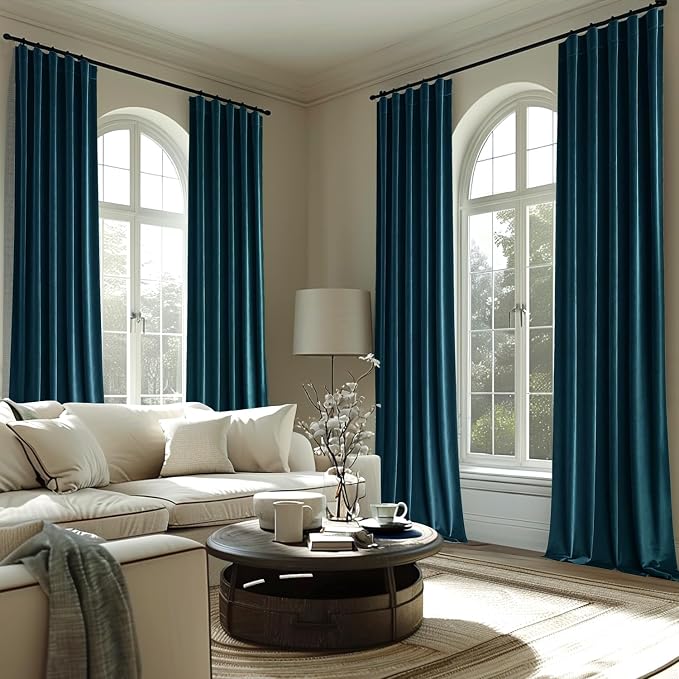 MIULEE Blue Velvet Curtains 84 inches 2 Panels - Image 7