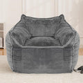 Giant Bean Bag Chair for Adults, Large Bean Bag Chair with Armrest, Living Room Fluffy Beanbag Couch with Filler Included, Comfy Washable Lazy Sofa Chair for Bedroom, Gray