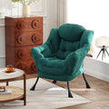 Lazy Chair, Reading Armchair, Large Modern Lounge Accent Chair, Leisure Sofa Chair for Living Room, Bedroom, Dorm Room (Dark Green)
