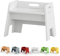 Wooden Step Stool for Kids, 14” One Step Stool for Toddlers, Heavy Duty Non-tip Non-Slip for Bedroom/Kitchen