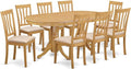 East West Furniture VAAN9-OAK-C 9 Piece Dining Table Set Includes an Oval Dining Room Table with Butterfly Leaf and 8 Linen Fabric Upholstered Chairs, 40x76 Inch, Oak