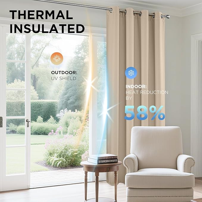 Joydeco Blackout Curtains 45 Inch Length 2 Panels Set, Thermal Insulated Long - Image 4