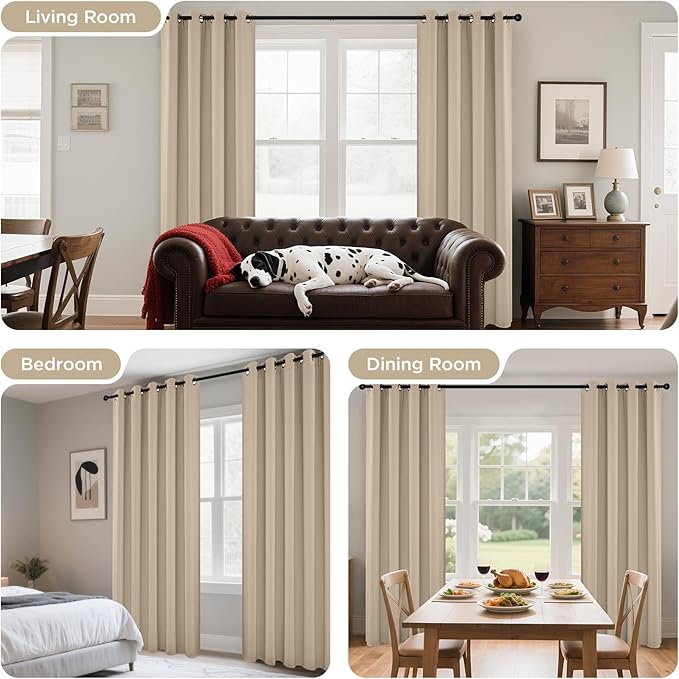 Joydeco Blackout Curtains 63 Inch Length 2 Panels Set, Thermal Insulated Long - Image 6