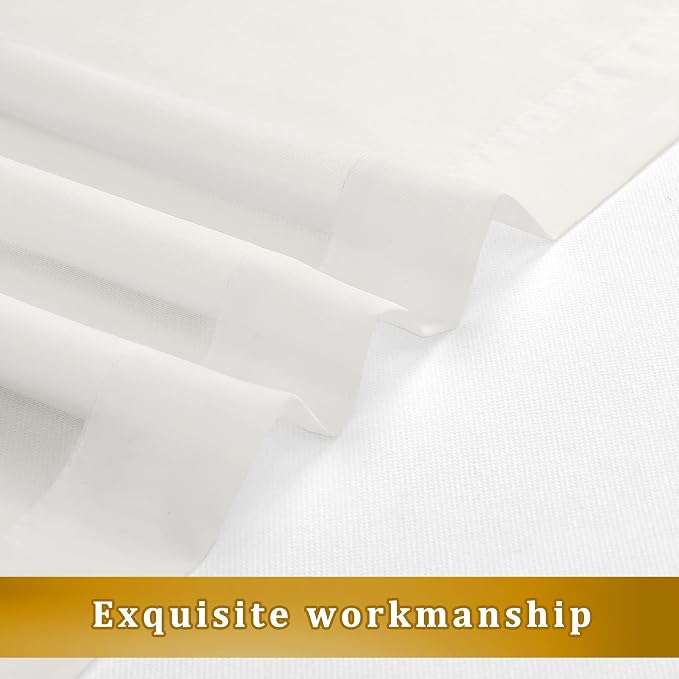 Aiyufeng Ivory Curtains 108 inches Extra Long 2 Panels Set, Rod Pocket Elegant - Image 3