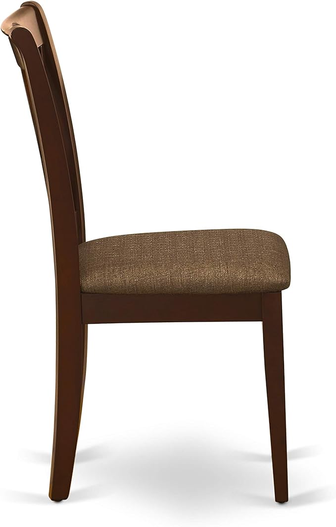 East West Furniture DOCL5-MAH-C 5 Piece Modern Dining Table Set Includes a Rectangle Wooden Table with Butterfly Leaf and 4 Linen Fabric Dining Room Chairs, 42x78 Inch, Mahogany