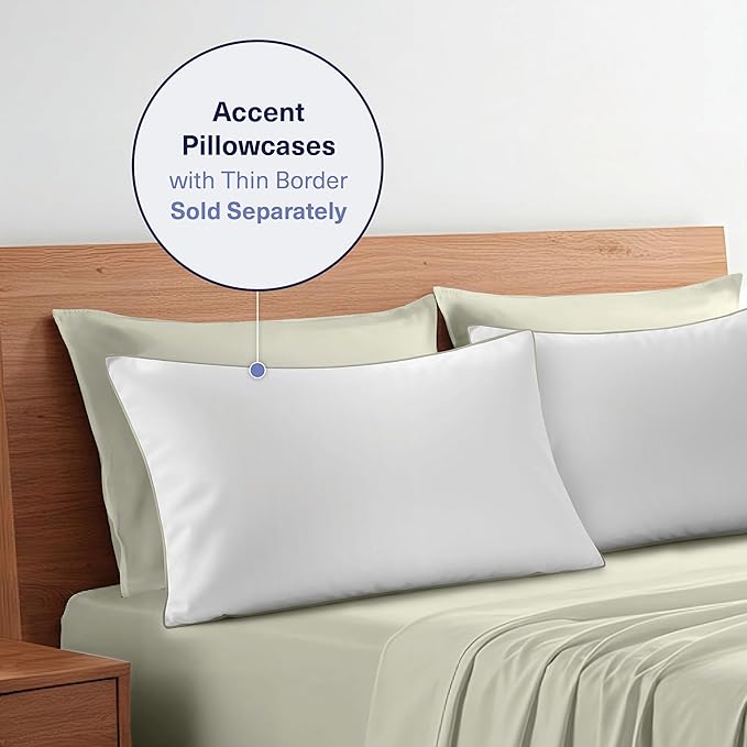 Kickoff Viscose Bamboo Sheets California King Size 4-pc 100% Organic Bamboo Viscose Bed Cooling Sheets Cal King Set Cool Bedding for hot Sleepers Sheet, Flat, Fitted, Pillowcases (Soft Sage, CK)