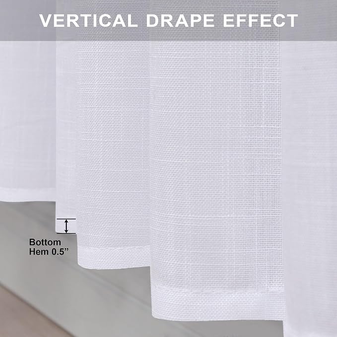 Pitalk White Curtains 38 Inch Width - Image 6