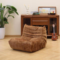 N&V Fireside Chair, Mid Century Armless Floor Sofa, Soft Premium Chenille Floor Lounge Chair, Foam Sofa Accent Chair for Living Room Bedroom and Office (Brown, Single)