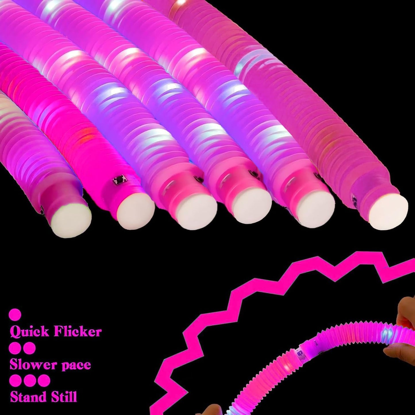 Pink 6 Pack Light Up Party Favors Supplies,Bulk Glow Sticks Bracelet,Necklace Accessories for Kids,Birthday Return Gifts Treats,Easter Basket Goodie Bag Stuffer Fillers for Boys Girls