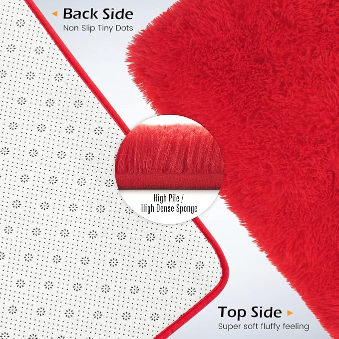Amearea Shag Fluffy Area Rug for Bedroom Girls Living Room, Extra Soft and - Image 5