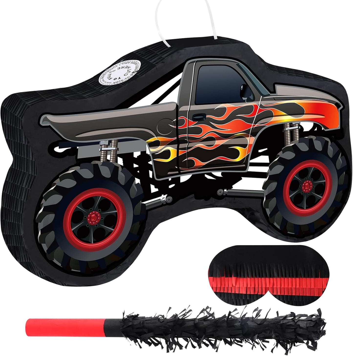 Car Pinata with Stick & Hanging Loop Mexican Pinata Game for Boy Truck Party Decorations Car Theme Birthday Carnival Party Supplies