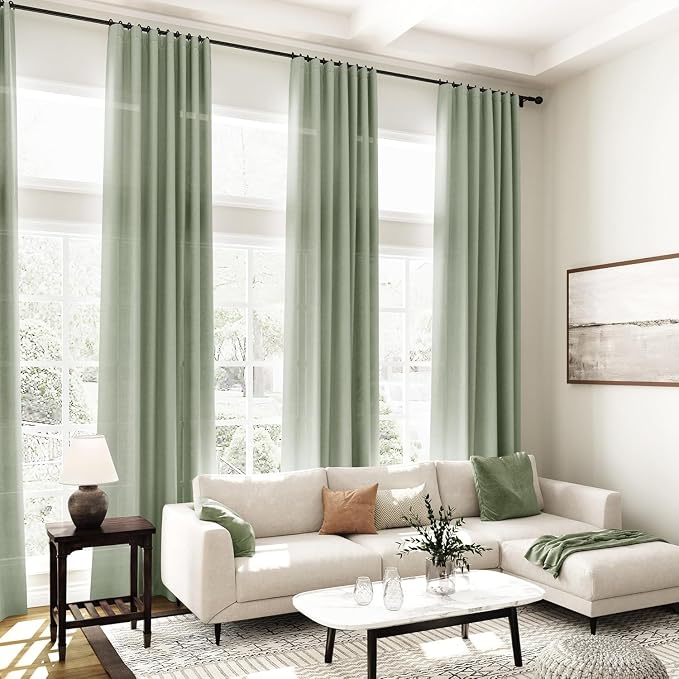 Desert Sage Linen Curtains 132 Inch Length - Image 8