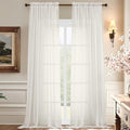 Aiyufeng 108 Inch Ivory Sheer Window Curtains by Aiyufeng