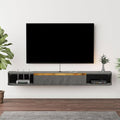 Floating TV Stand, 47'' Wall Mounted Entertainment Center TV Media Console, Floating Shelves with Door, Floating TV Cabinet Large Storage TV Bench for Living Room (Dark Grey, 47.63IN)