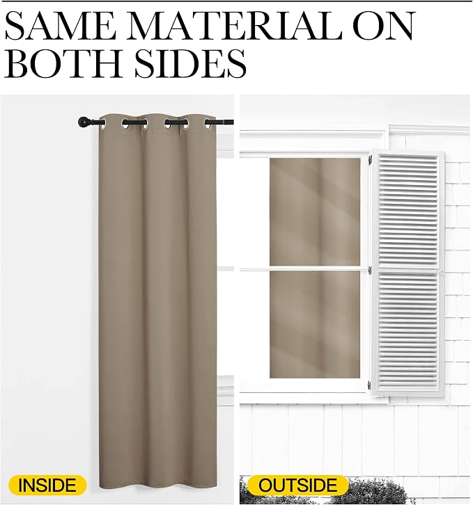NICETOWN Taupe Blackout Curtains 78" Long - Image 6