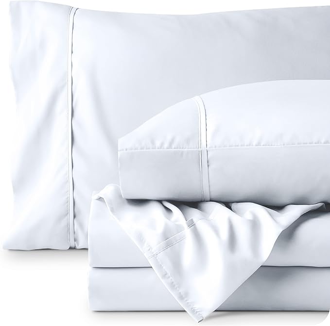 Bare Home Twin XL Sheet Set - College Dorm Size - Luxury 1800 Ultra-Soft Microfiber Twin Extra Long Bed Sheets - Deep Pockets - Easy Fit - Extra Soft - 3 Piece Set - Bed Sheets (Twin XL, White)