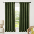 RYB HOME Olive Green Velvet Curtains by RYBHOME